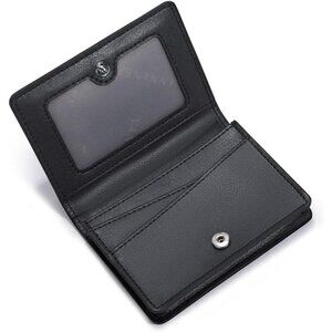 Men's Black Genuine Leather Credit Holder Pocket Bifold Wallets Card Design